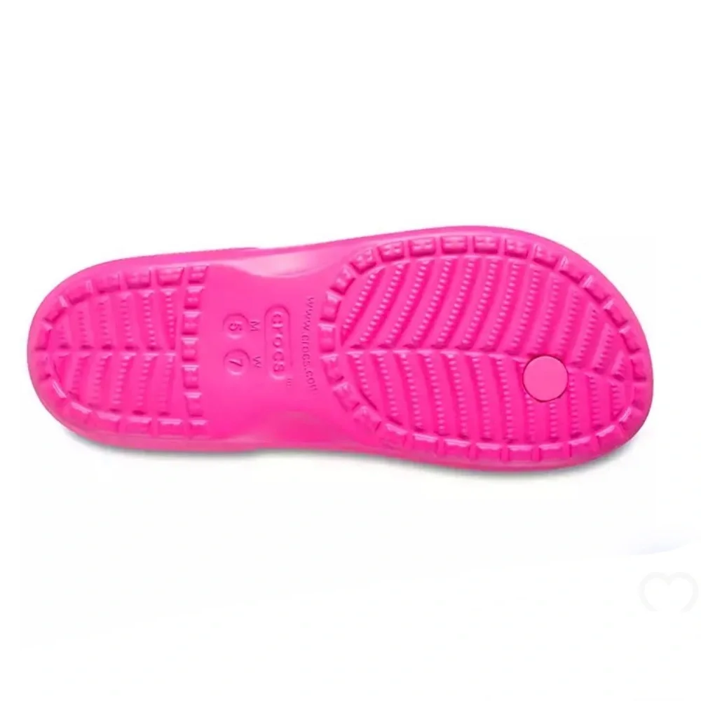 Crocs Classic Flips Flop Bright Pink Sz 8 - Picture 3 of 6
